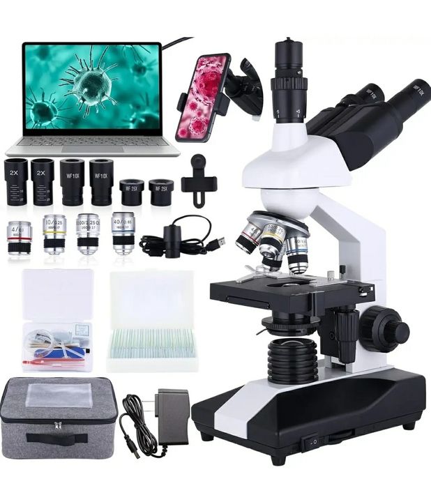 Мікроскоп 40X–5000X  лабораторний професійний з камерою USB,