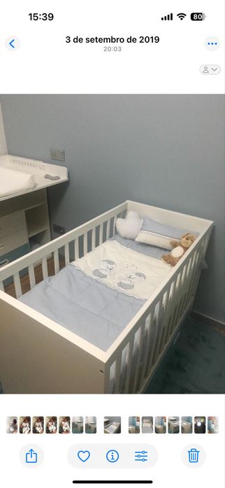 Vendo Berço/Cama IKEA com 2 gavetas e como novo com colchão