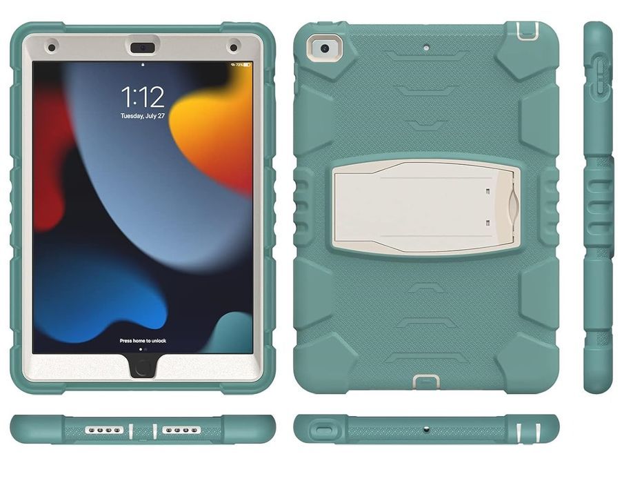 Etui do iPad 9/8/7 10.2” Pancerne z Podstawką Zielone