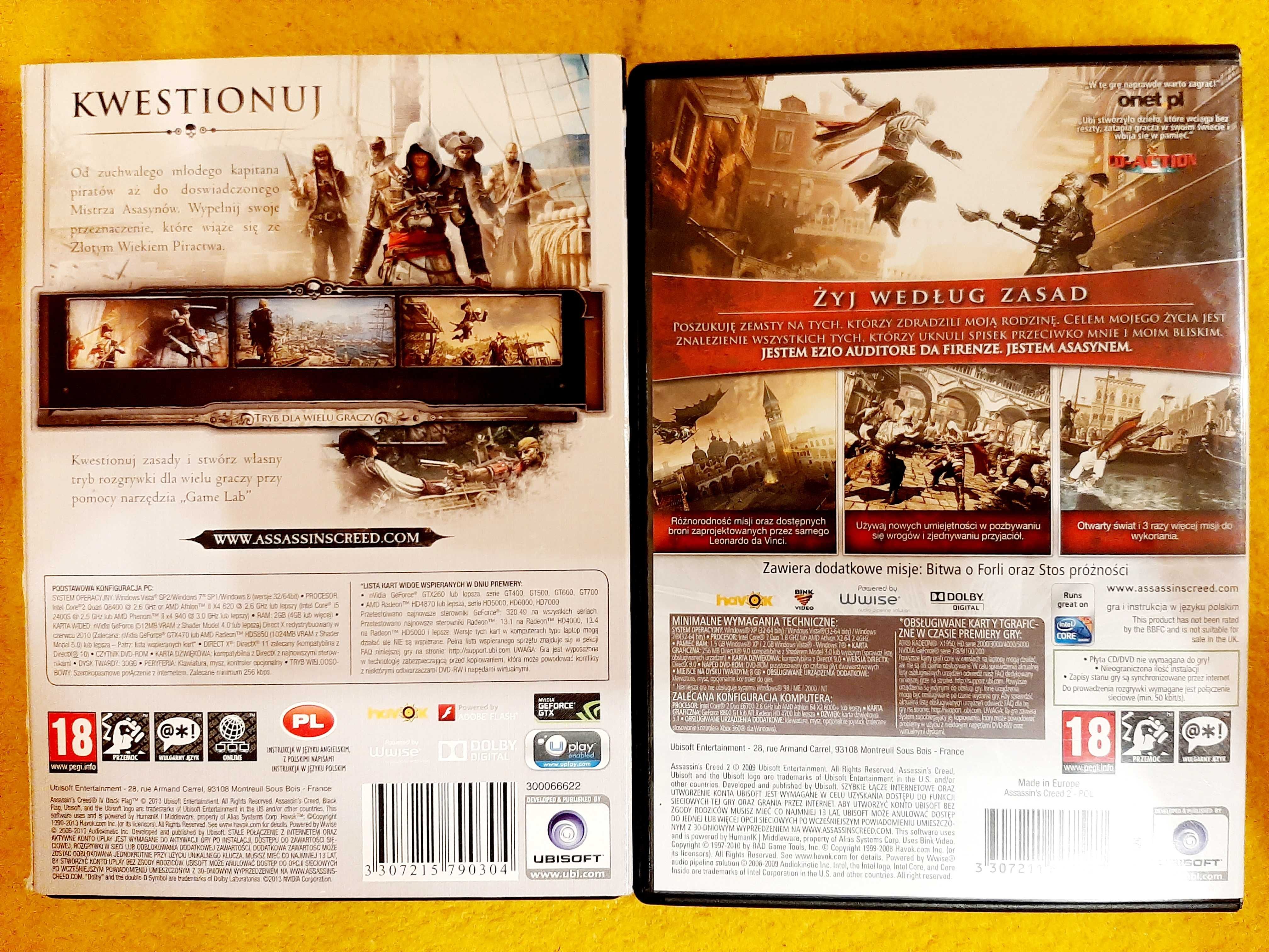Assassin's Creed II i IV, gra PC DVD-ROM