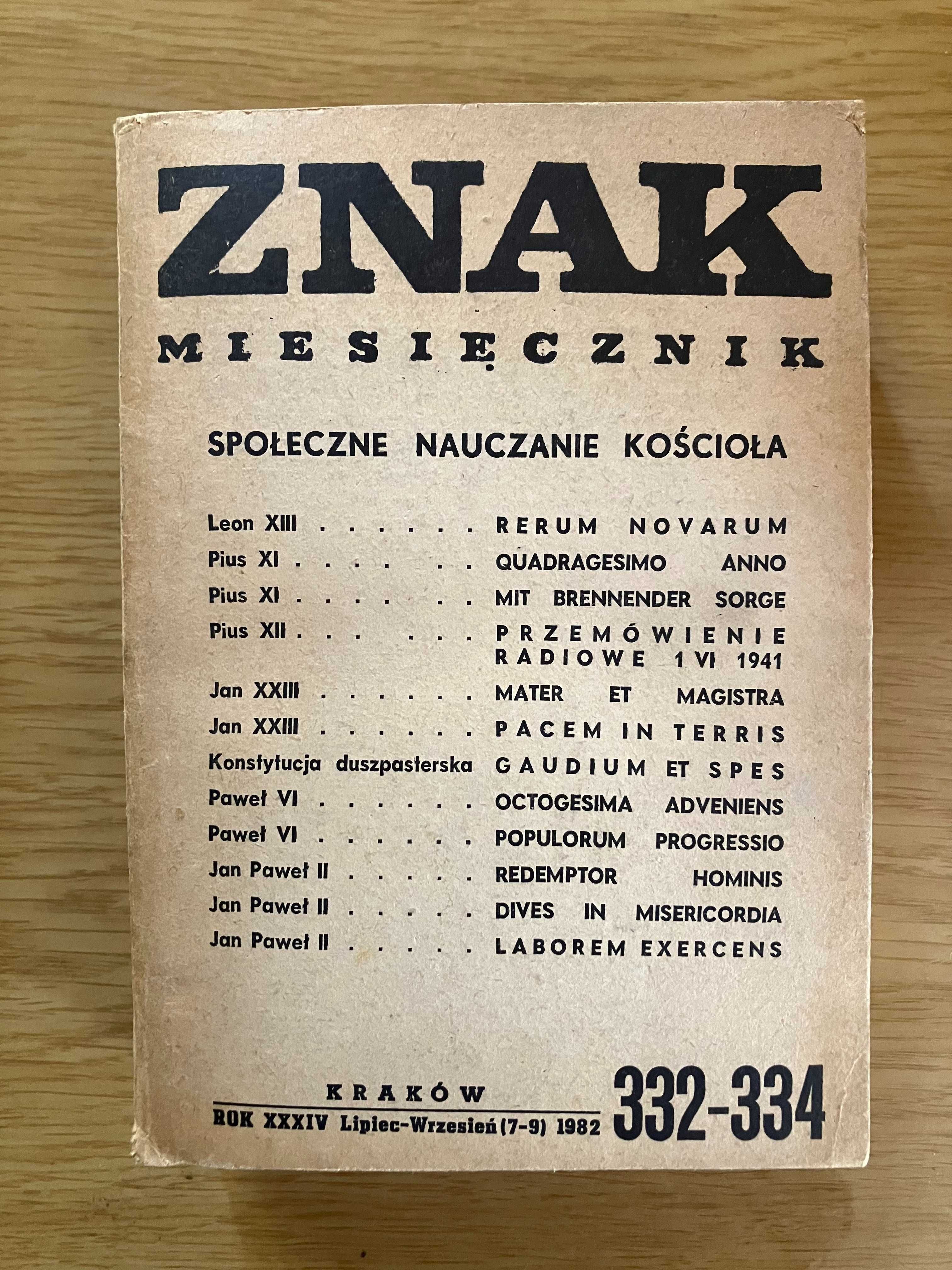 Miesięcznik Znak Społeczne nauczenie Kościoła