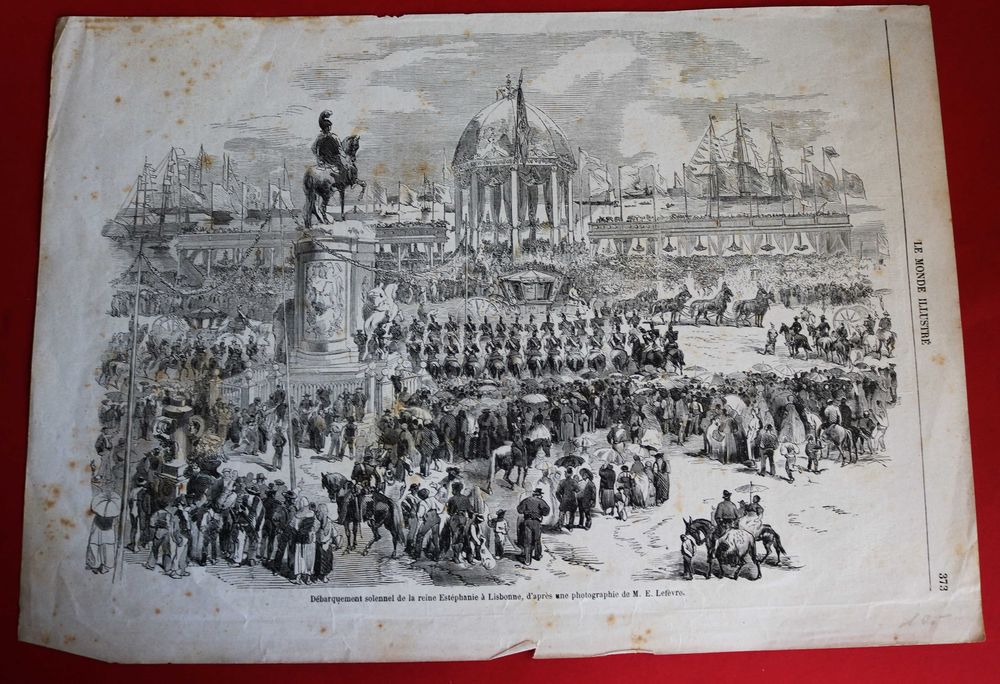 Chegada a Lisboa da Rainha D. Estefânia, mulher de D. Pedro V 1858