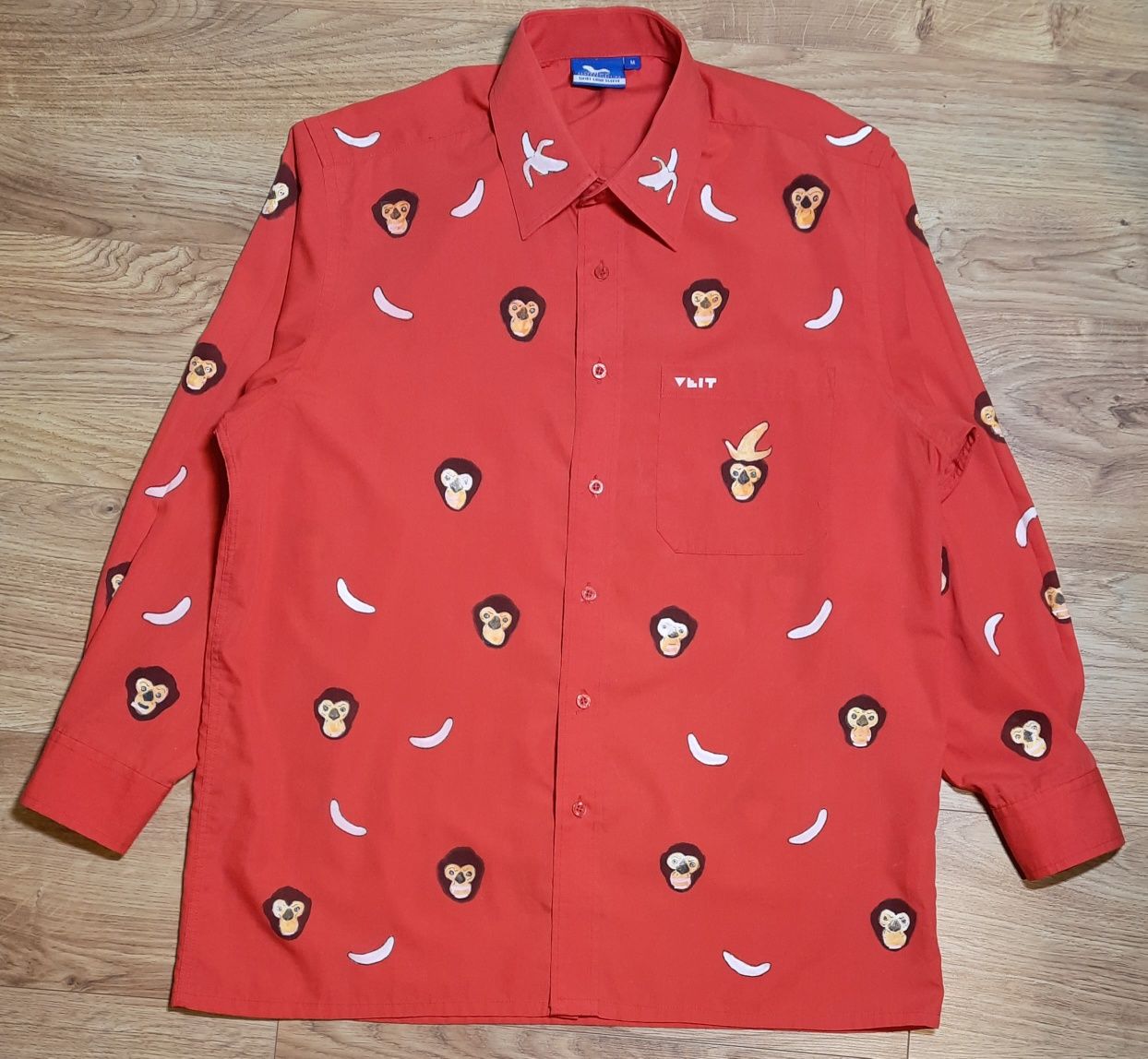 Koszula Adler Czerwona w Małpy i Banany M
