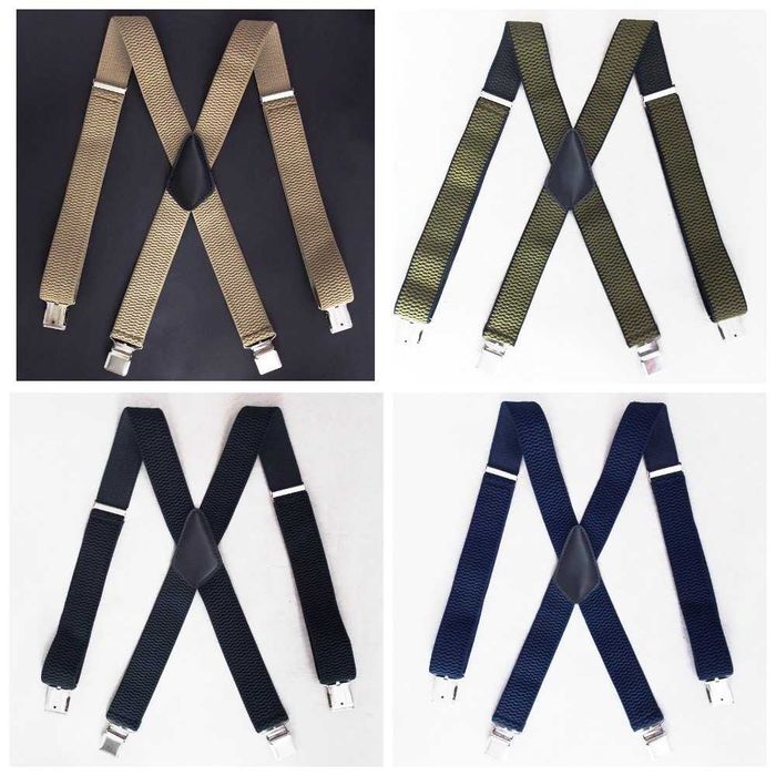 Мужские широкие подтяжки бежевые (Польша) / широкі підтяжки бежеві