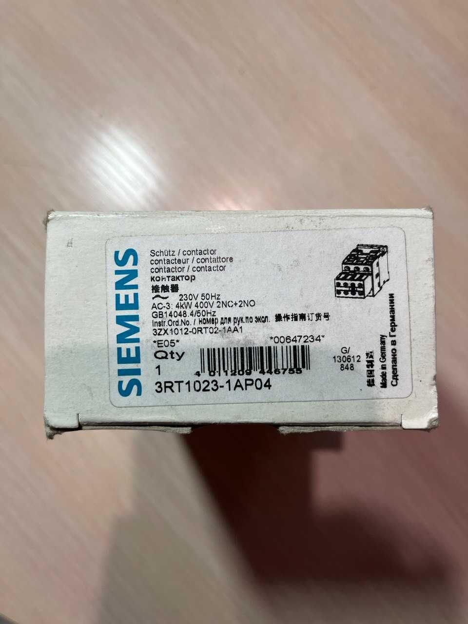 Контактор Siemens 3RT1023-1AP04