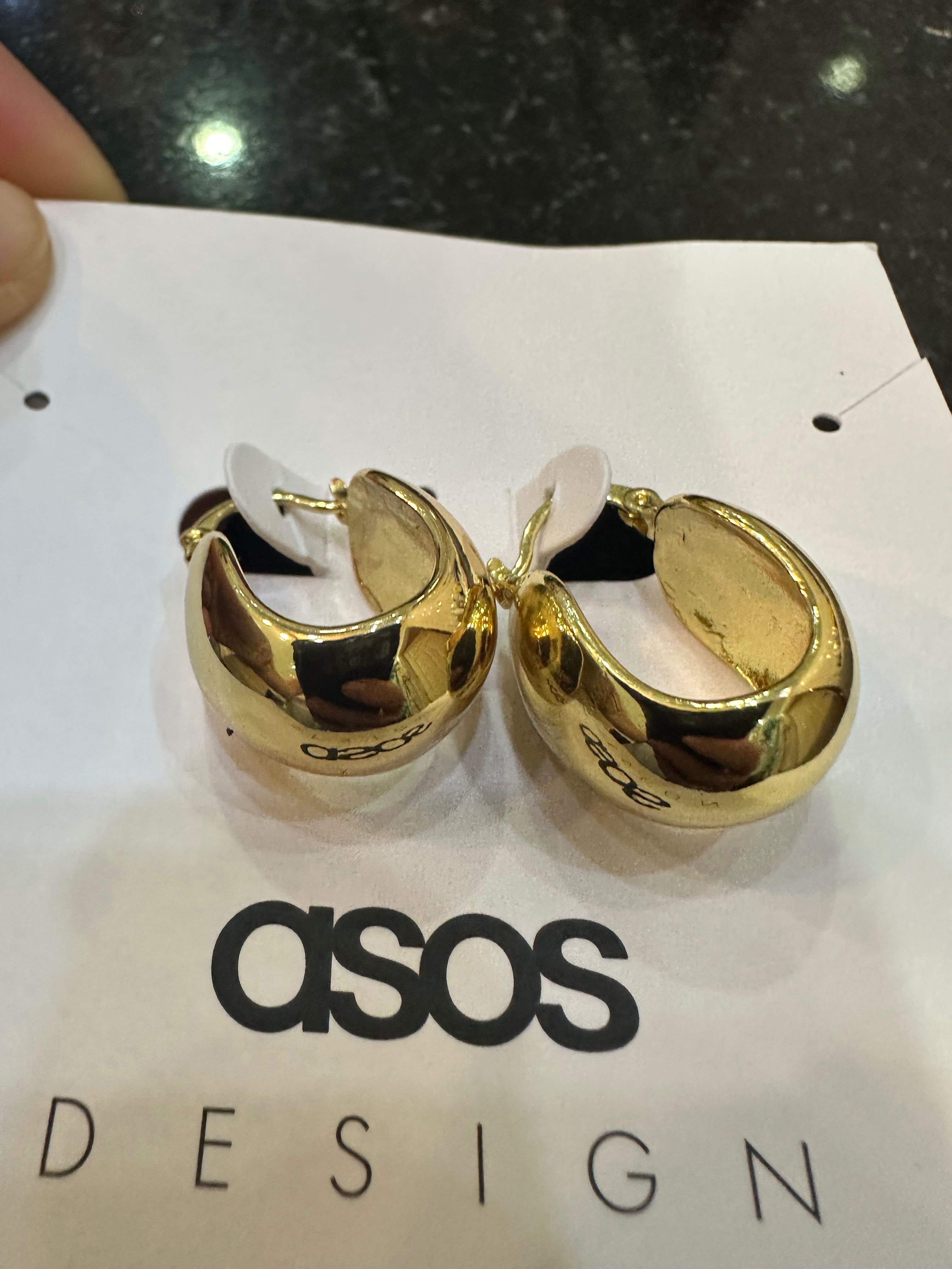 kolczyki asos szerokie kółka platerowane