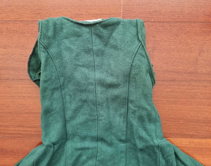 Vestido quentinho verde escuro sem mangas, 24 meses