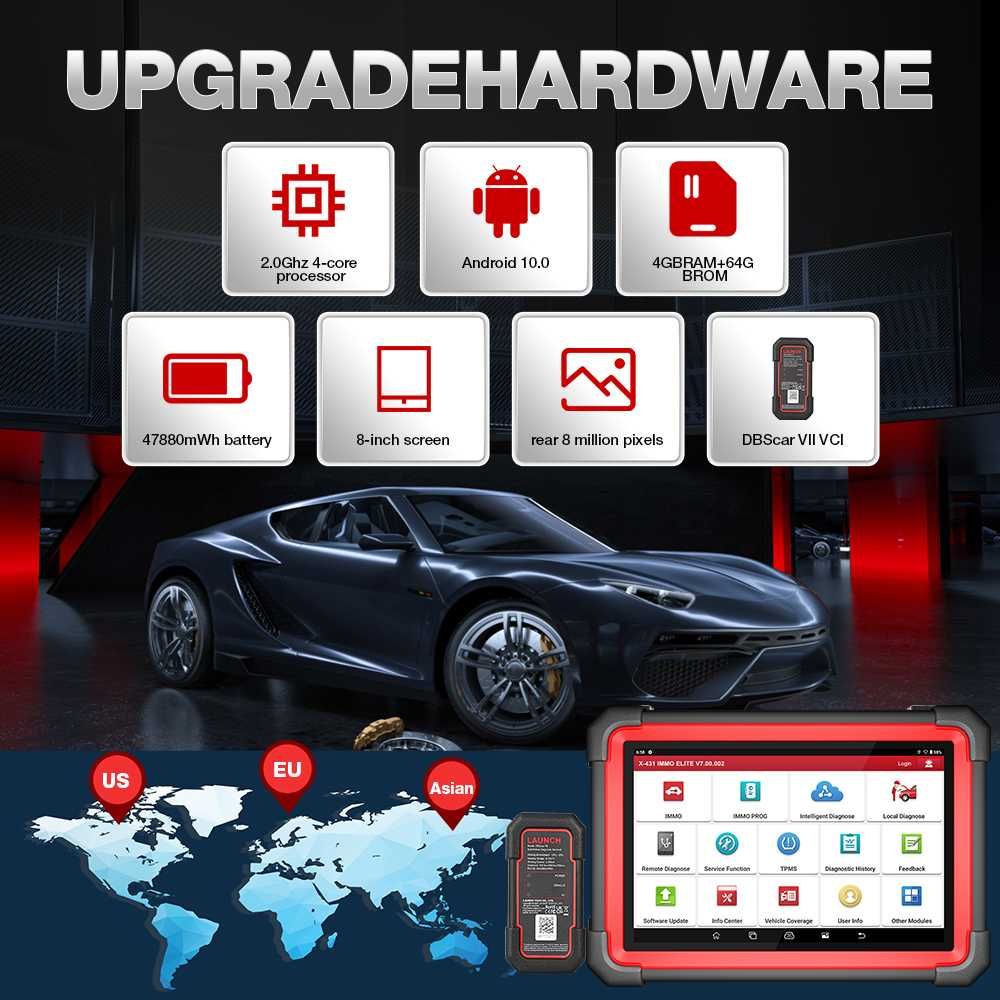 Launch X431 IMMO ELITE Máq Programação Chaves + Diagnóstico OBD (NOVO)