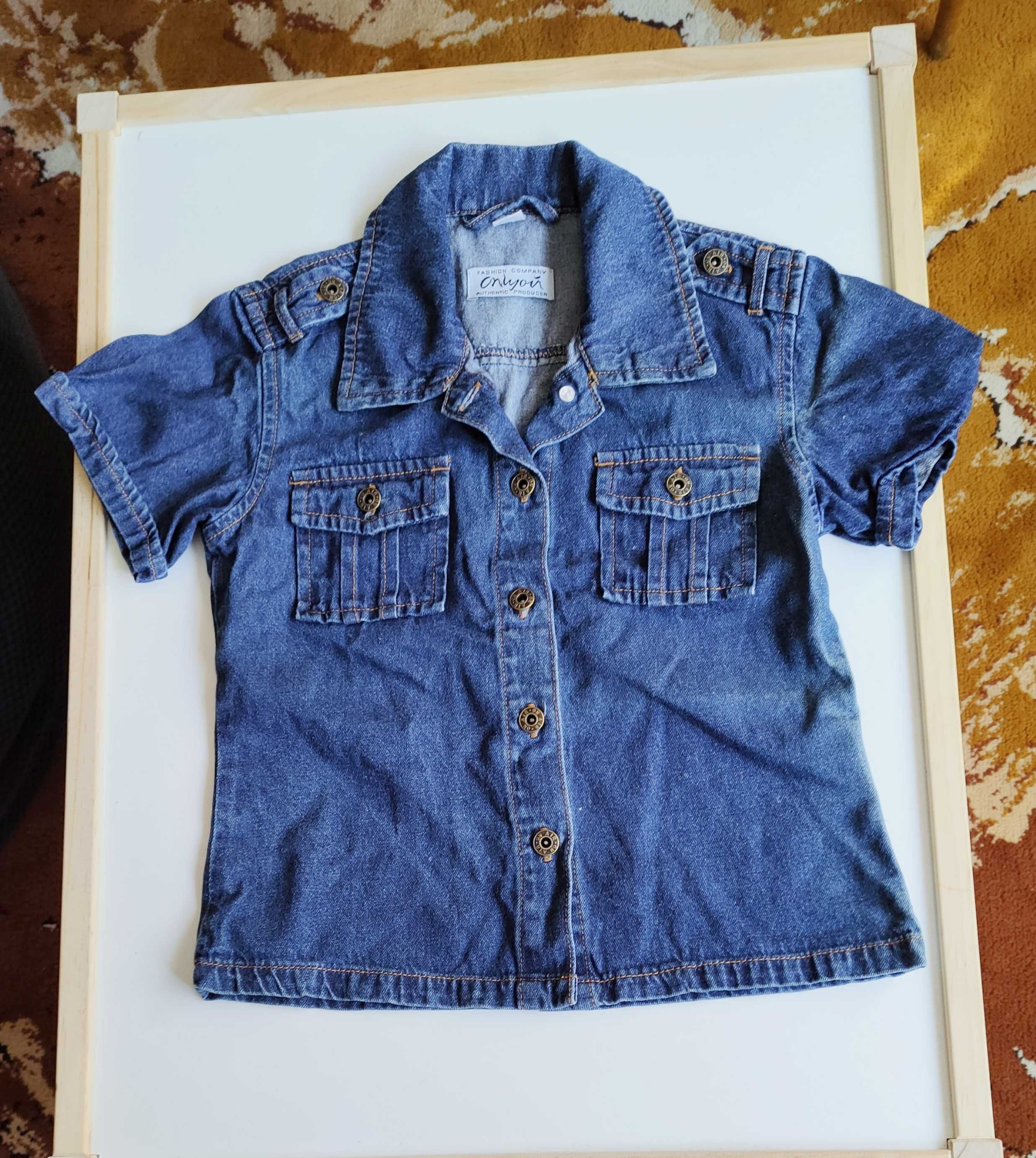 koszula dżinsowa 9 10 lat 140 cm krótki rękaw