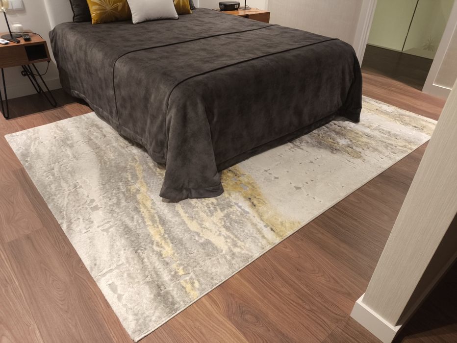 Carpete 200x290 Mármore Amarelo + 2 almofadas