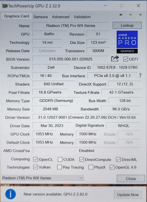 Ноутбук 4K IPS Dell Precision 7520 Core i7/16Gb/SSD/Radeon Pro WX