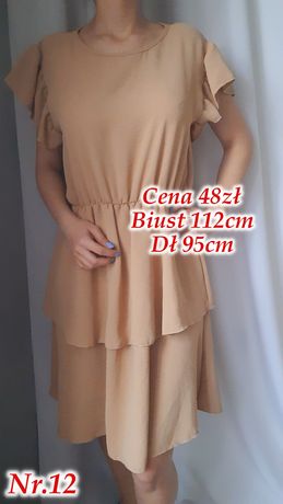 Nowa włoska sukienka kamel letnia