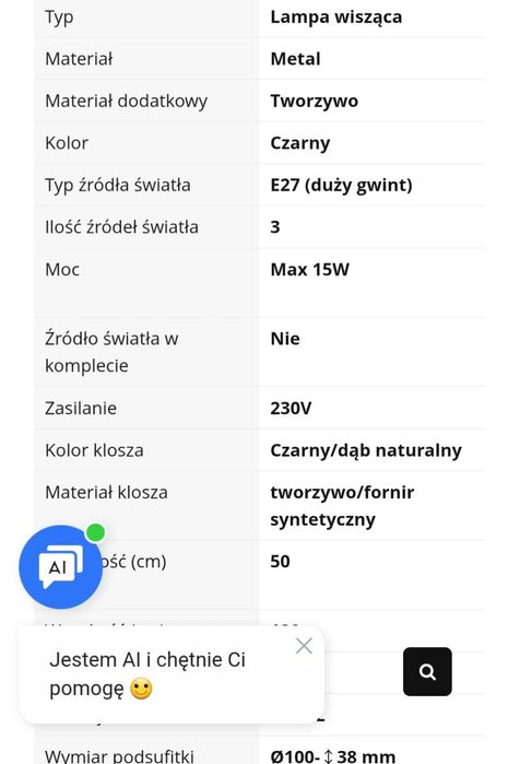 Lampy nicol komplet