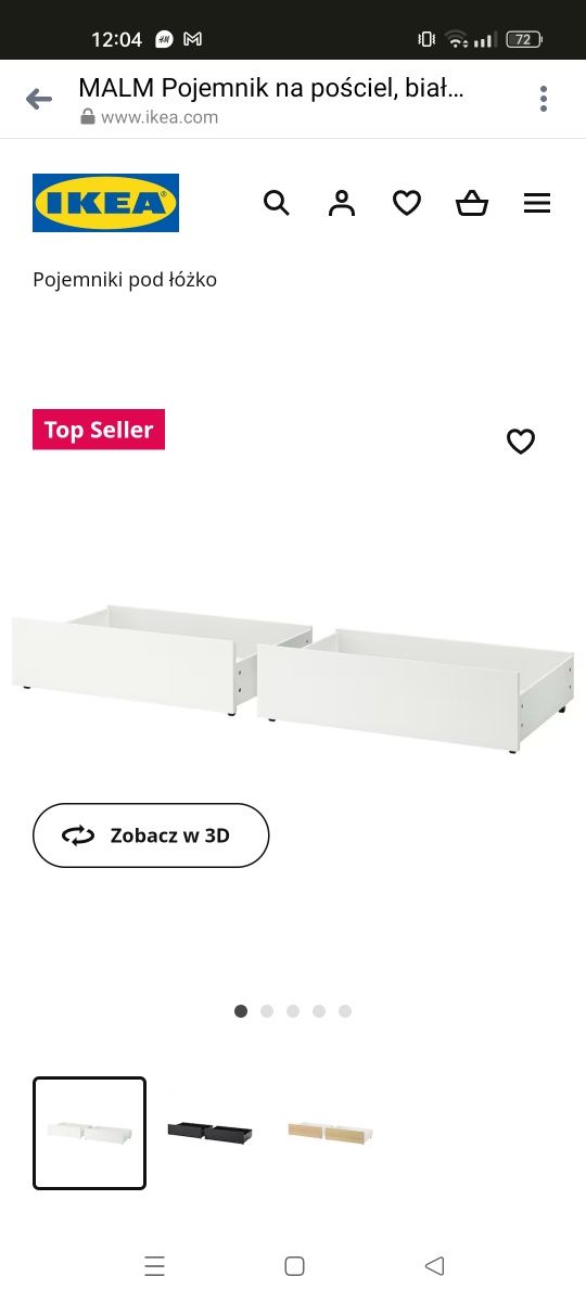 4 szt.Pojemnik na pościel pod łóżko Malm ikea