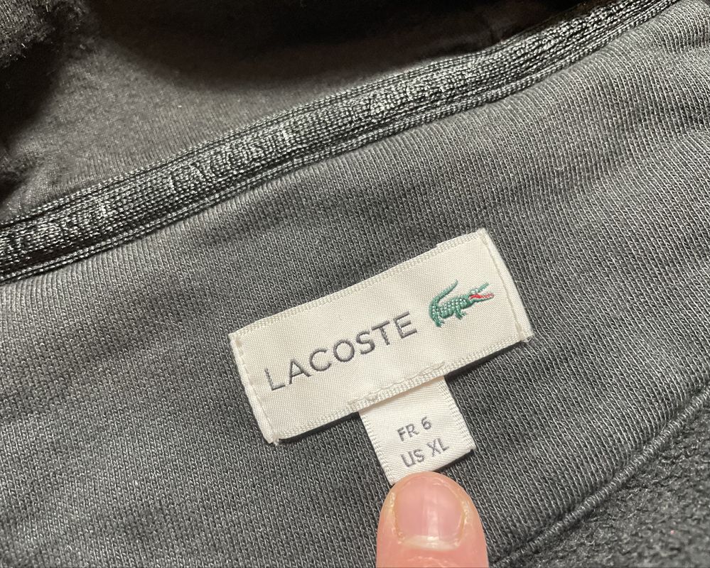 Мужская Кофта Зип-Худи Lacoste C Лампасами,L-XL,Оригинал,EA7