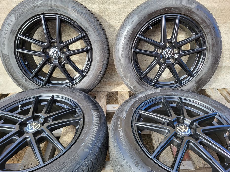 [K338] Koła zimowe 17 Cali 5x112 Continental 215/65/17 5mm VW TIGUAN