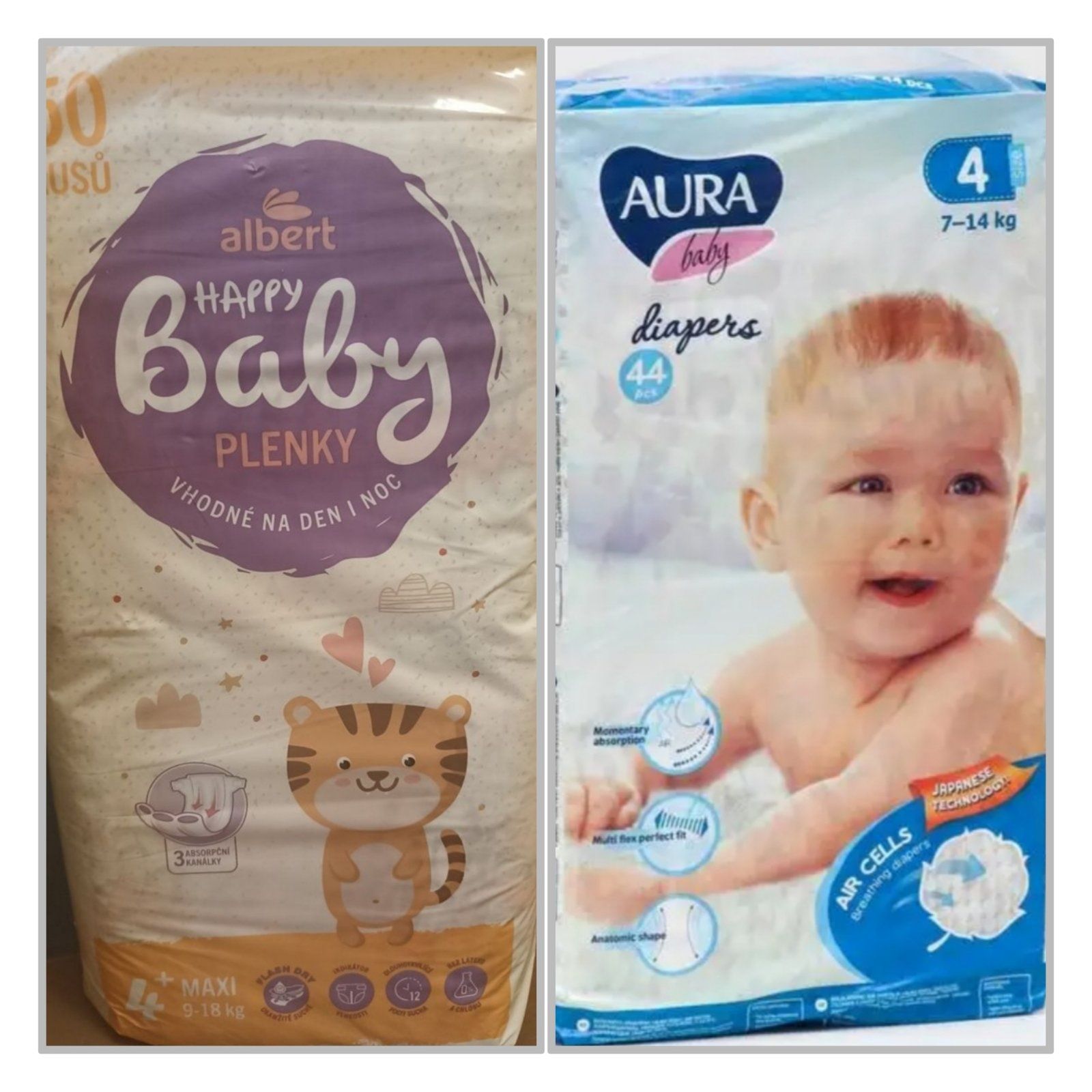 Памперси 4 Aura baby, happy baby, hallo welt підгузники памперсы