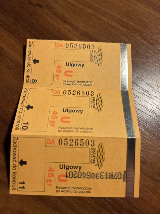 Zabytkowe, ulgowe bilety MPK Poznań