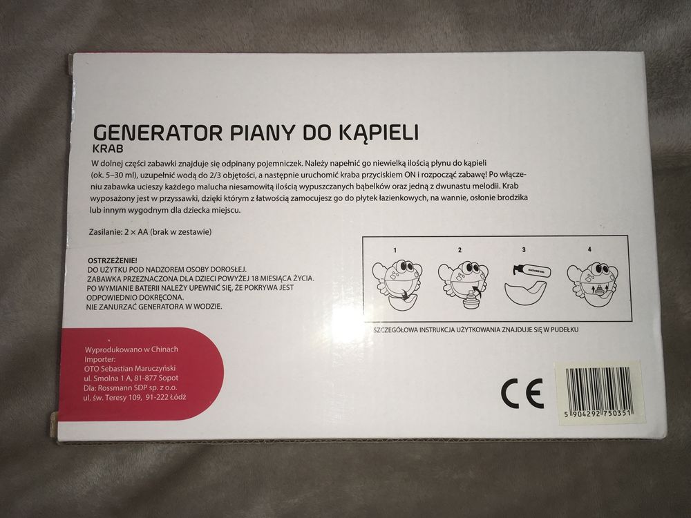 NOWY generator piany do kąpieli Krab Eloy