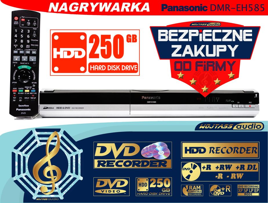 Nagrywarka DVD Panasonic DMR-EH585 HDD 250 GB USB DivX DVD-R +R