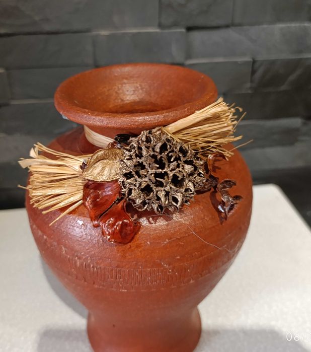 Jarrão Barro, elementos com Produtos da Natureza Tratados - Artesanal