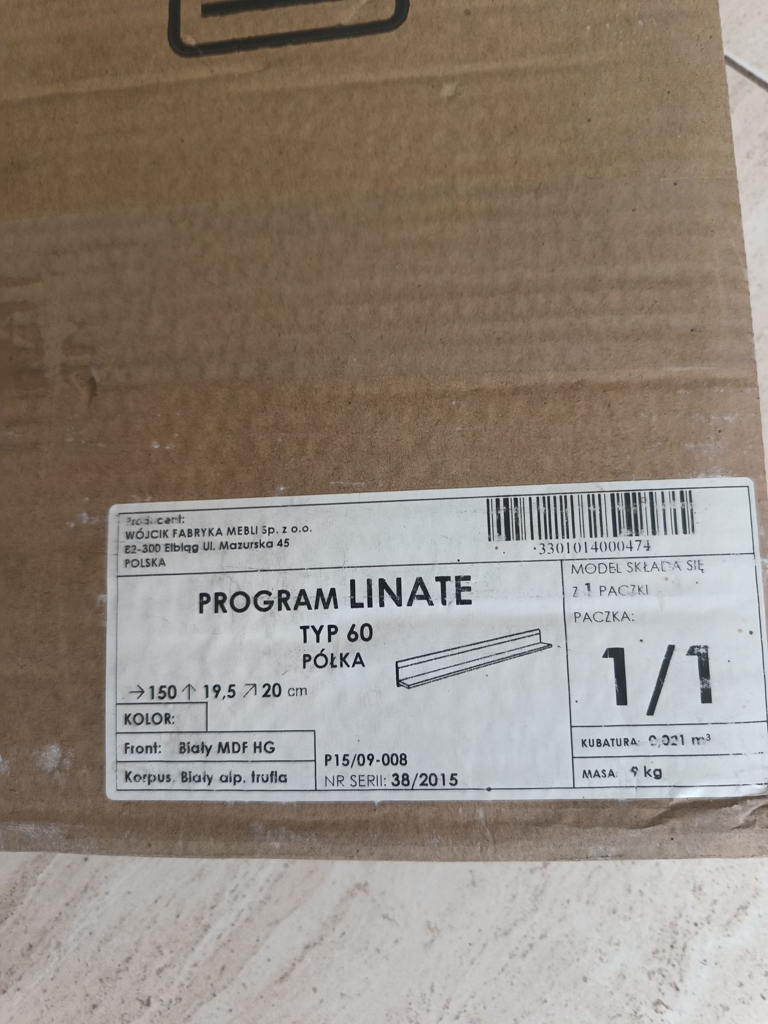 Półka LINATE, meble Wójcik, typ 60, nowa