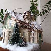 Новорічний будиночок з підсвіткою,різдвяний декор,поробки