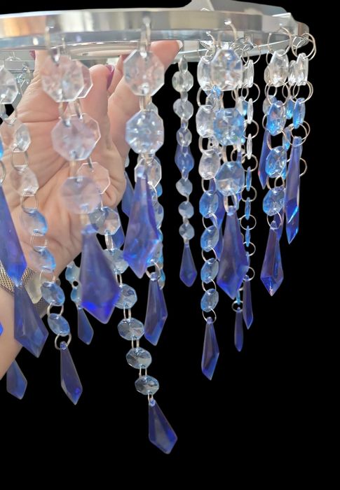 Lampa sufitowa akrylowa, niebiesko-błękitna