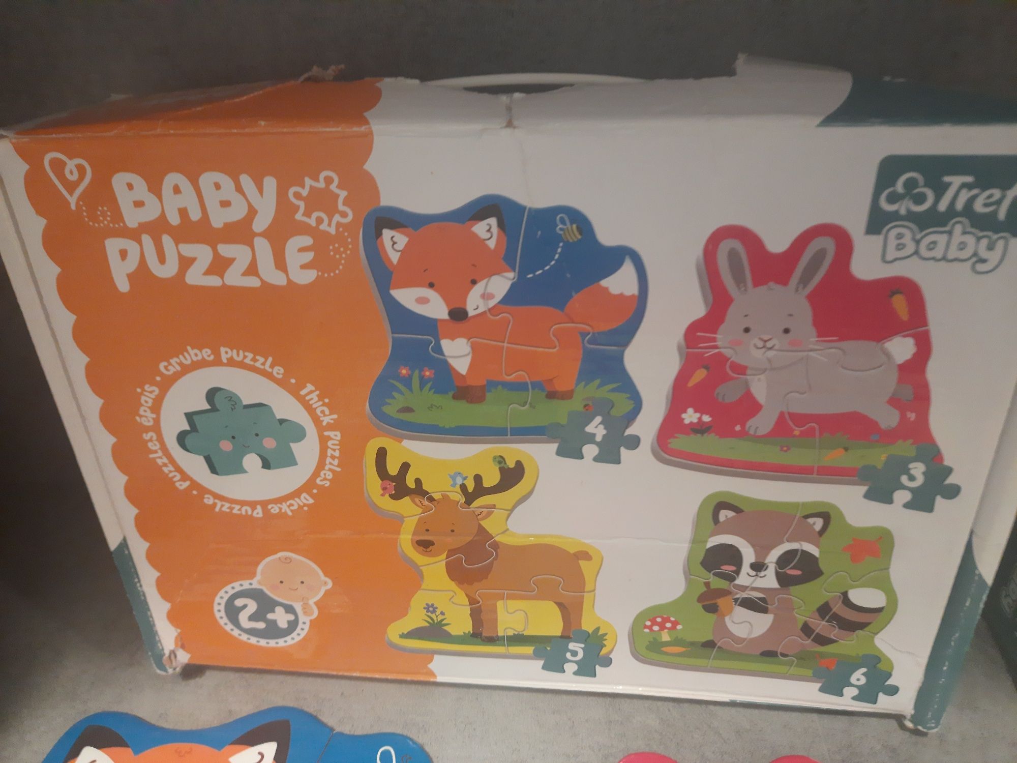 3 zestawy rewelacyjnych puzzli Trefl baby 2+ dla najmłodszych twarde