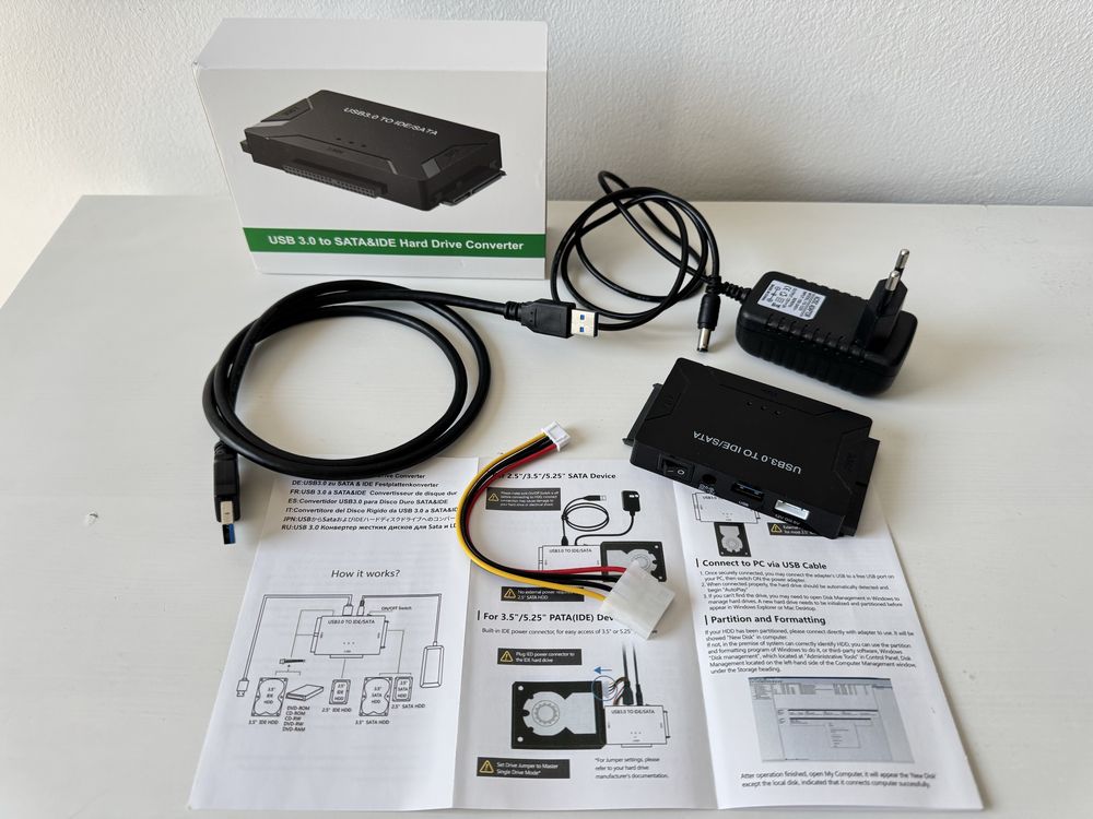 Adapter IDE/SATA 2.5”/3.5” HDD/SSD na USB 3.0