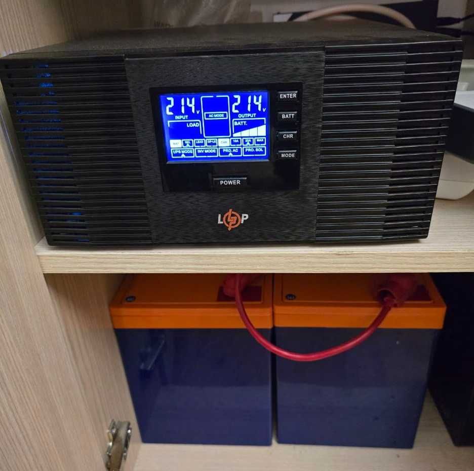 Комплект ДБЖ 1050W та 2 Акумулятори  75Ah AGM