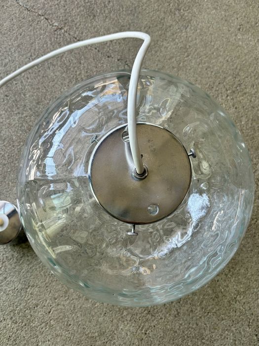 Wisząca Szklana Lampa Kula Bubble Glashütte Limburg Space Age Modern