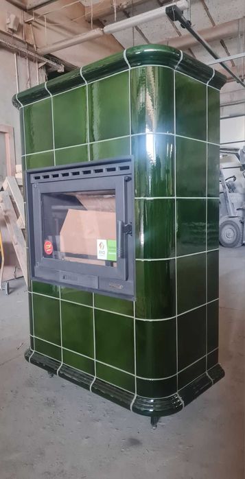 Piec kaflowy wolnostojący ROMA 13kW zielony - NOWY