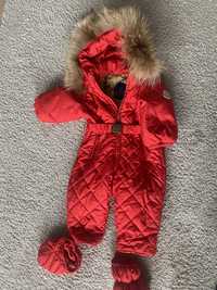 Kombinezon moncler czerwony zimowy 6/9m