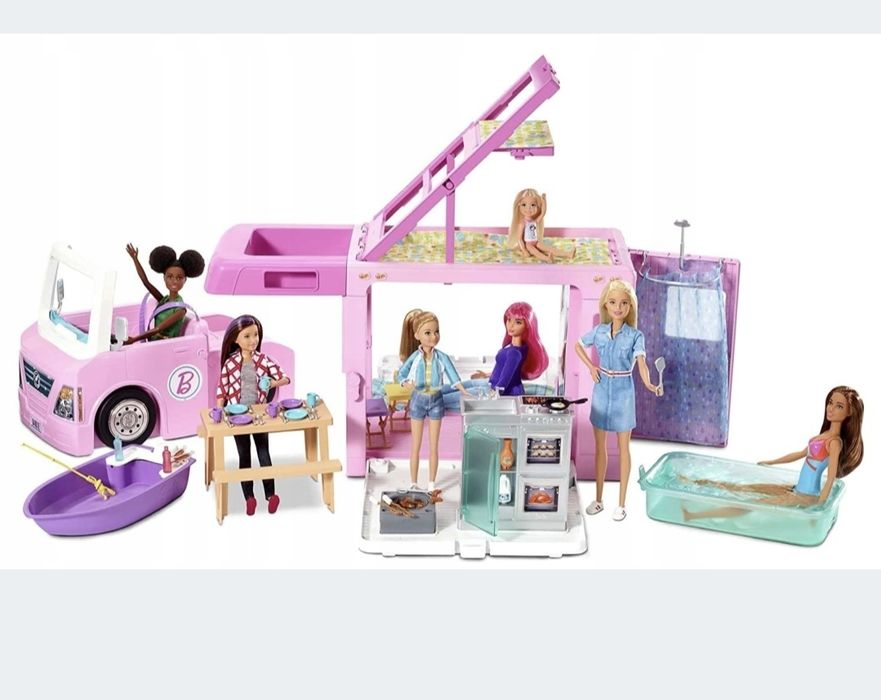 Zestaw Kamper Lalki Barbie +Szafa i Dodatki