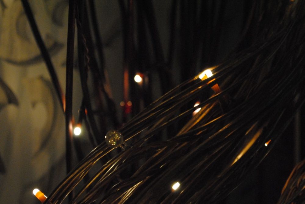 Декор для дома сада новогоднее украшение ветки золотые LED подсветка