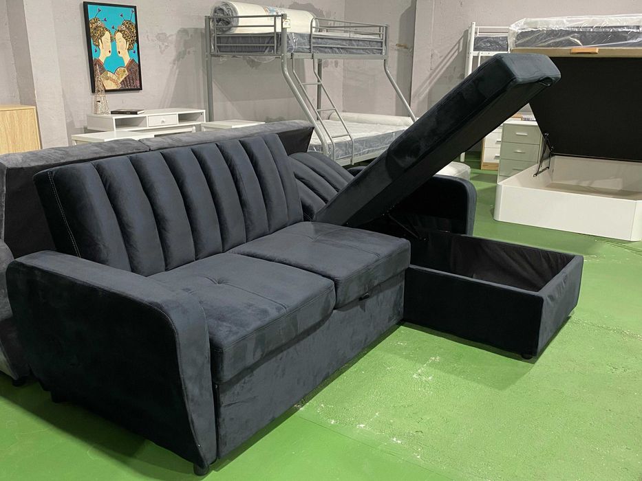 SOFA CAMA PRETO - ENVIO GRATIS