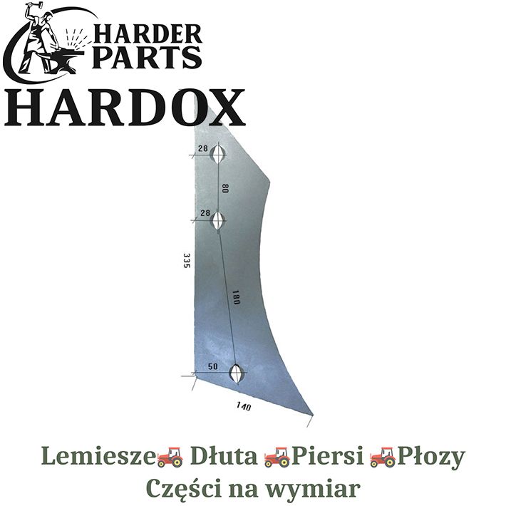 Pierś Duro HARDOX 5954/P części do pługa 2X lepsze niż Borowe