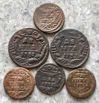Царские монеты. Денга. Полушка. XVIII век