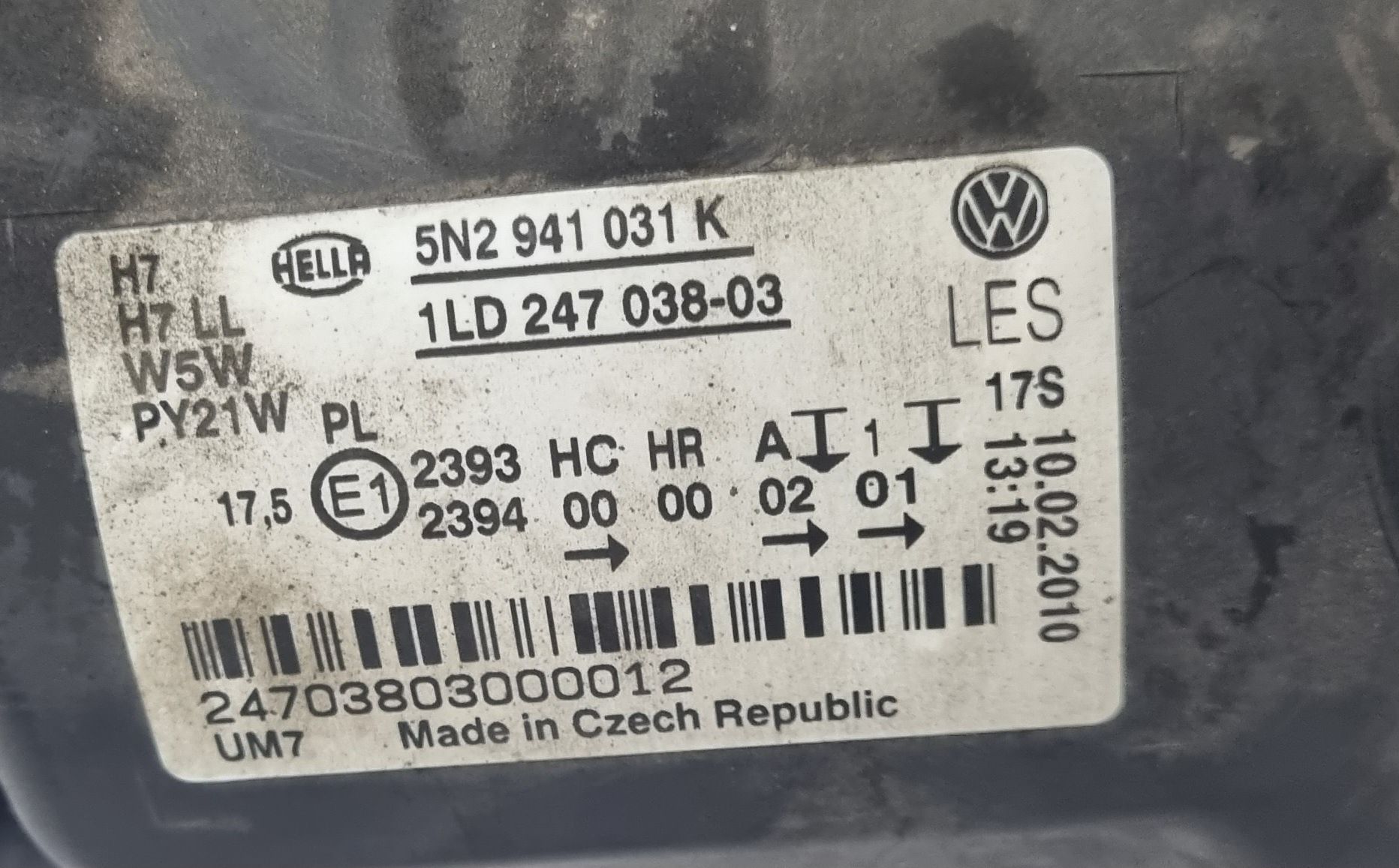 Фара Фары Vw Tiguan Тигуан 5N (08-11) 5N2941031K/032K