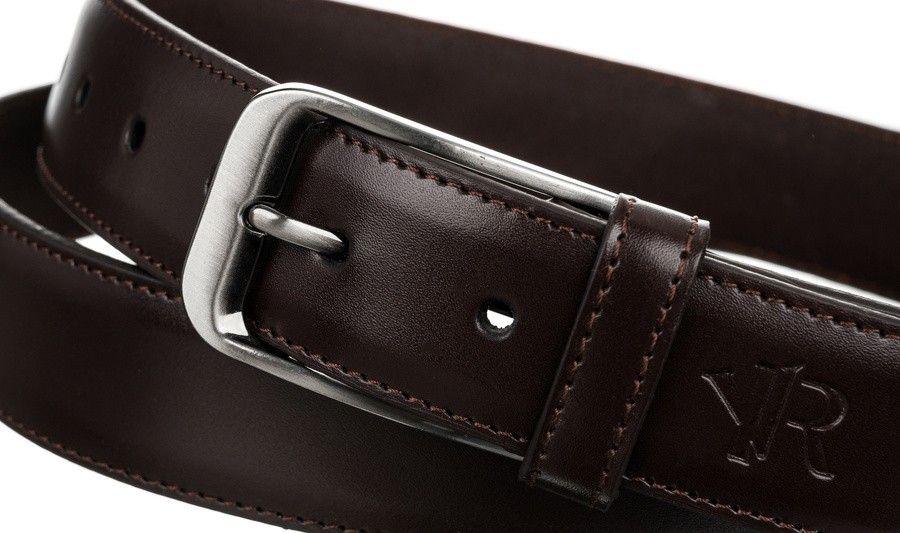 wąski pasek męski handmade ze skóry naturalnej licowej - rovicky 115