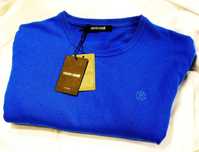 Roberto Cavalli sweter XL/XXL merino kaszmir Italy niebieski morski