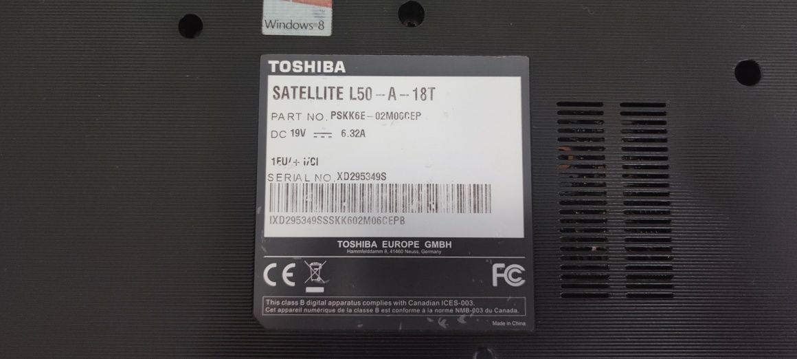 Vendo Toshiba L50-A-18T para peças