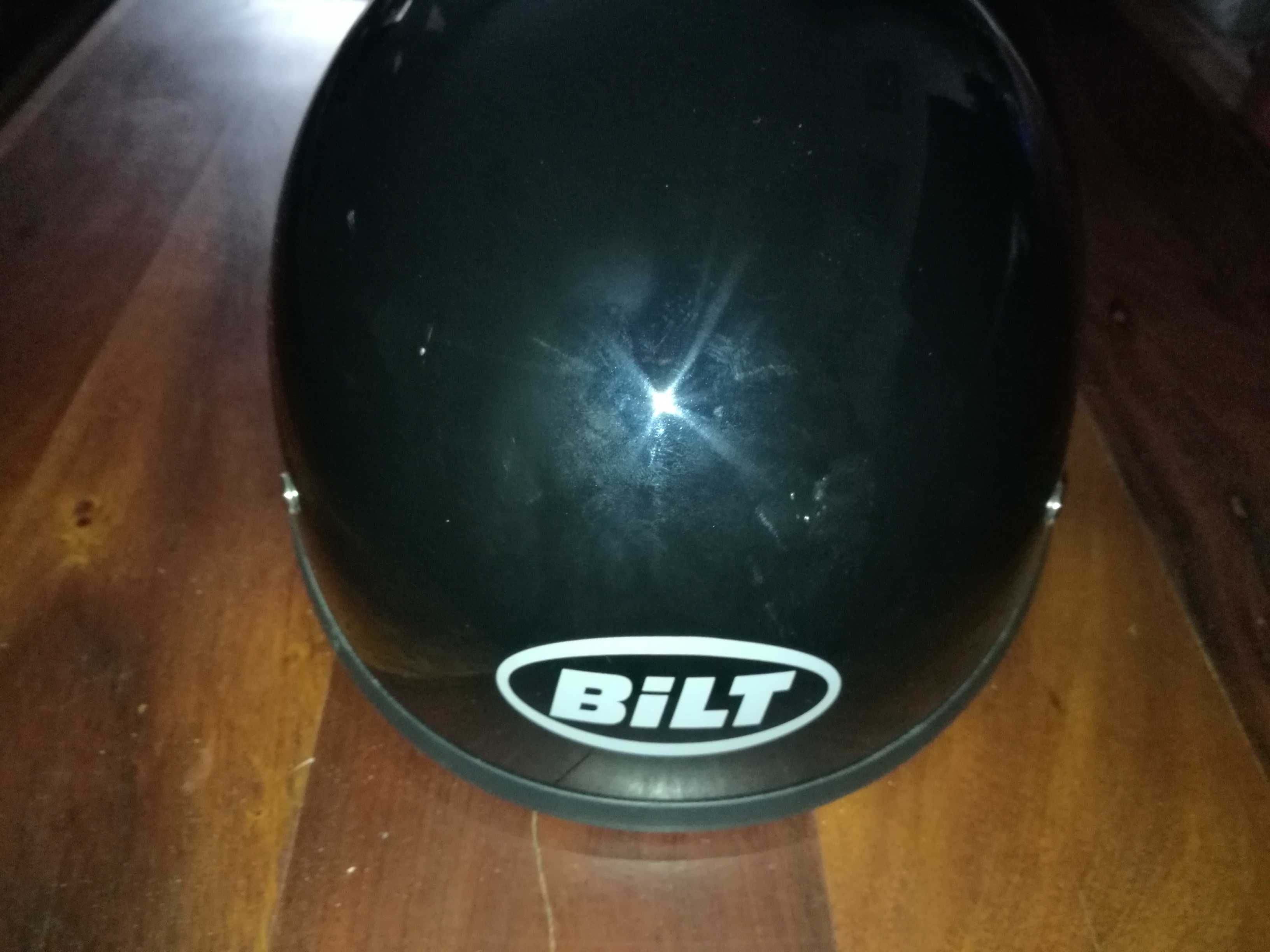 capacete para moto Bilt Hawk Black 1/2 com saco (COMO NOVO)