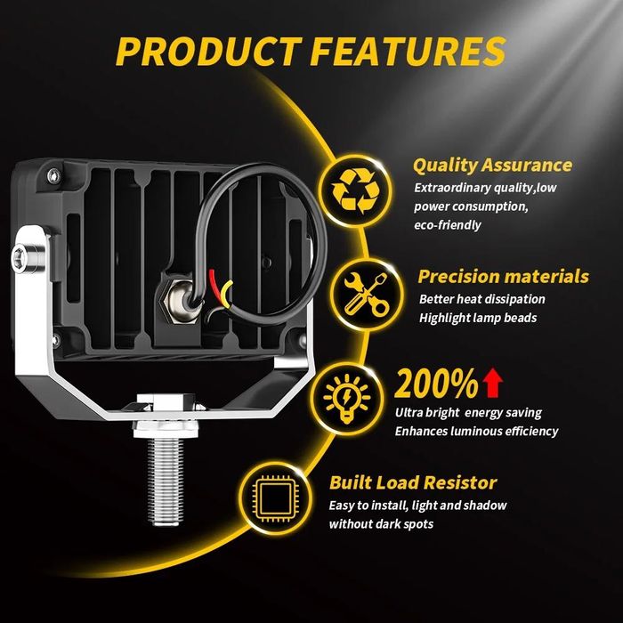 Lampa robocza LED bardzo mocna i duży kąt świecenia Flood+Slot+DRL