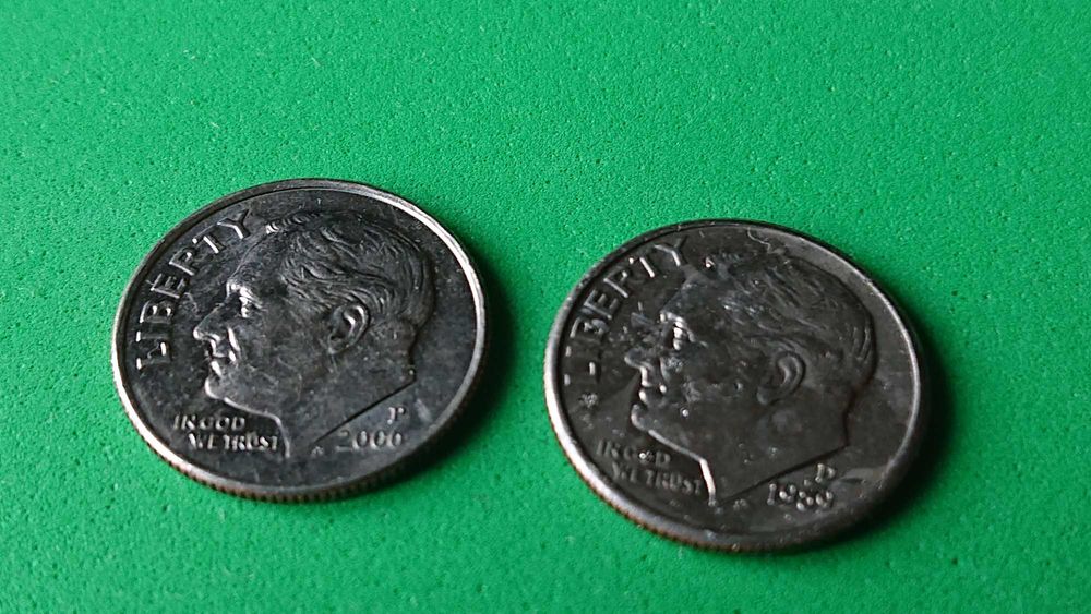 Один Дайм монета liberty one dime 1989p D. 2000p P