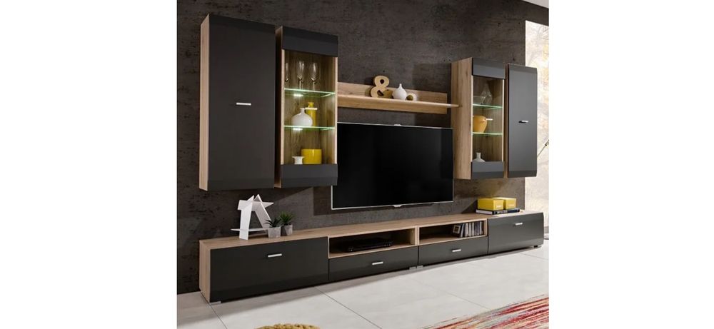 Mebloscianka dąb san remo -fronty mdf grafit mat -nowa