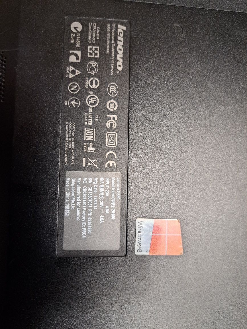 Laptop Lenovo g580