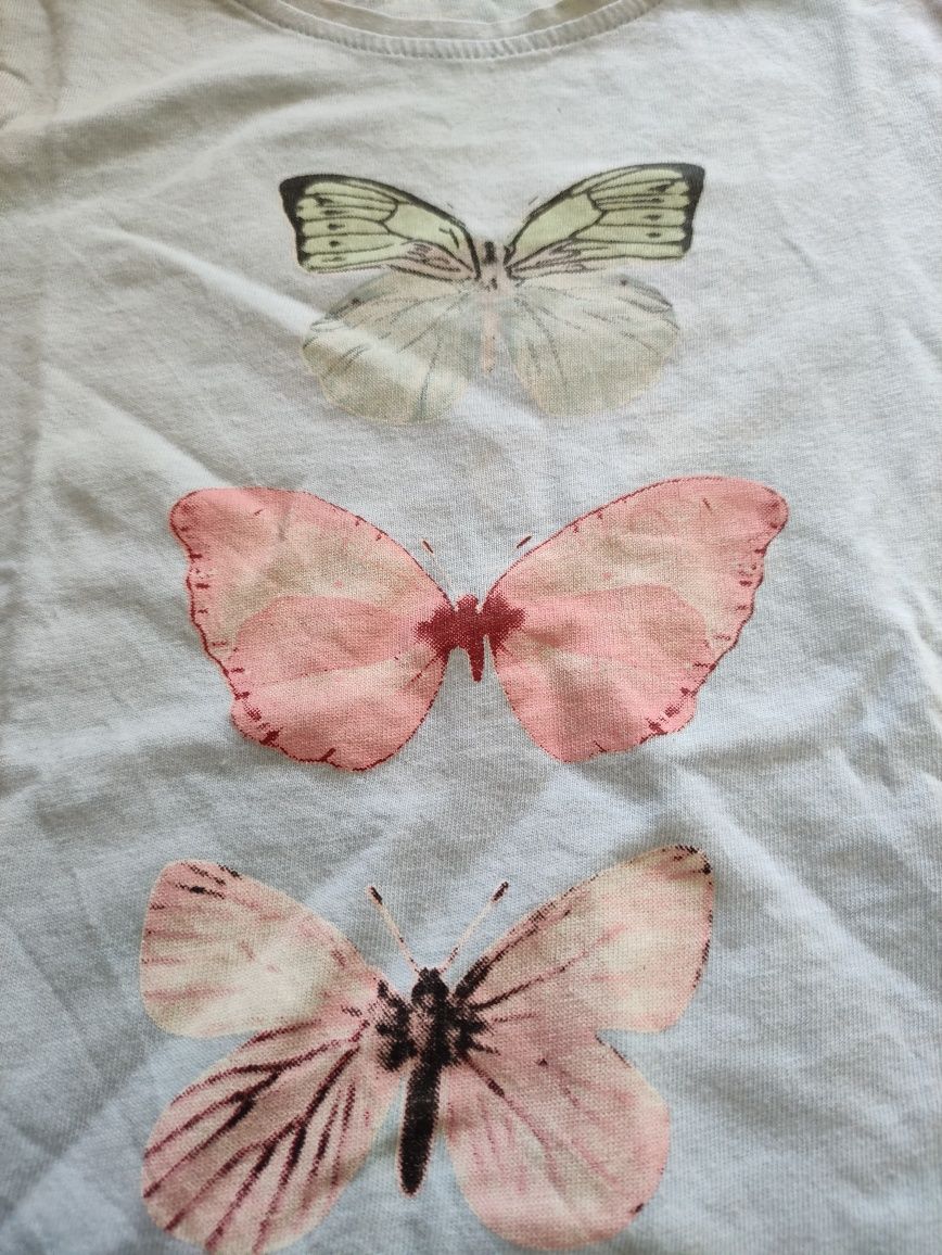 Bluzka  t-shirt Primark 122 motyle