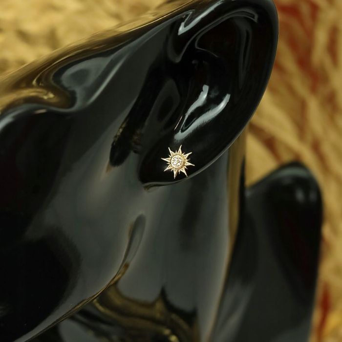 Kolczyki Złote Słoneczka Dla Dziewczynki 925/585 Na Komunię, Roczek+gr